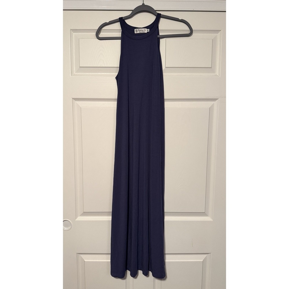 Fighting Eel Maxi Tank Dress Gray Blue Buttery Soft Hawaiian Resortwear